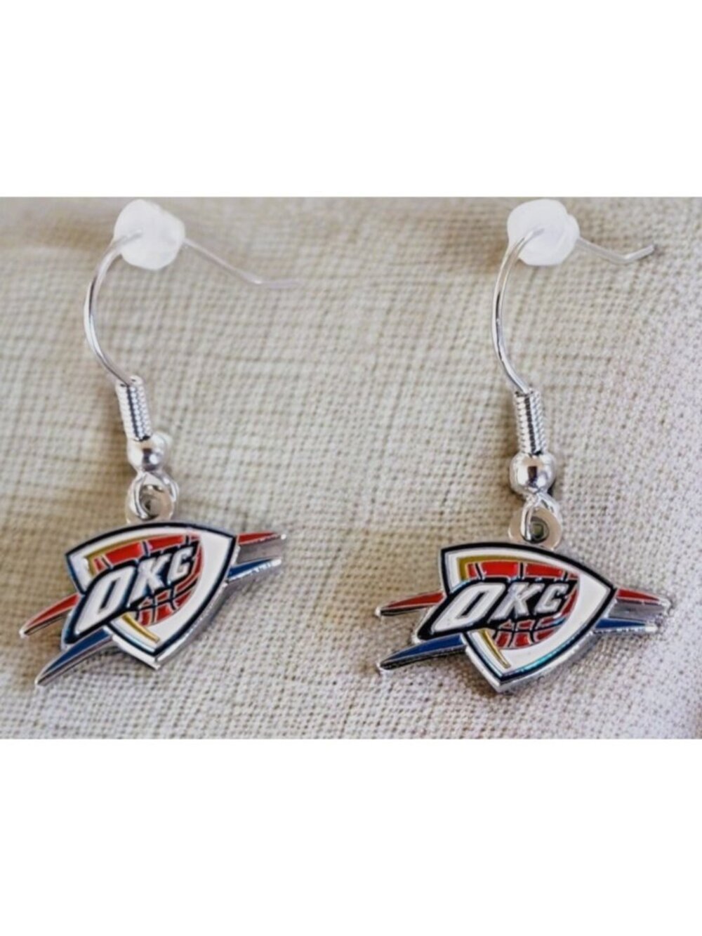 Oklahoma City Thunder Dangle Earrings Series 2 Style w/Team Logo NBA New